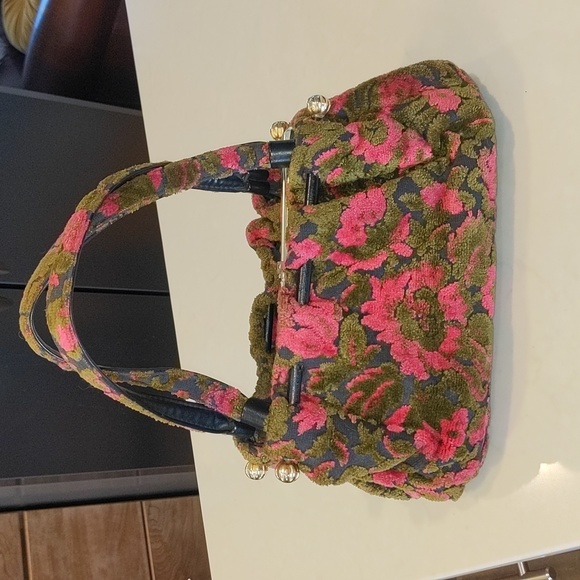 VTG Vintage Floral Carpet Handbag, pink and green - Picture 12 of 17